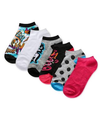 Women's 6 Pair Pack Graffiti Style Low Cut Socks