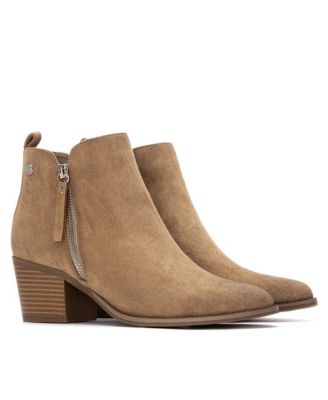 Women's Block Heel Suede Ankle Booties Refresh Collection By XTI