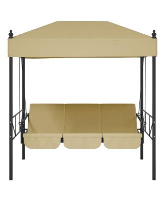 Garden Swing Bench Sand Powder-coated steel, Polyester Standard