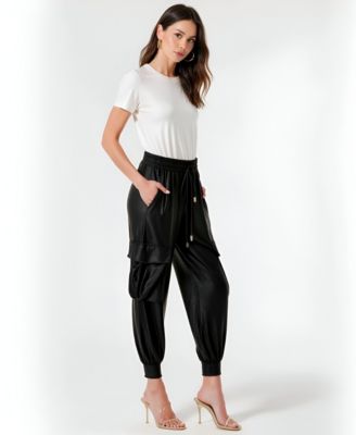 Women's Faux Leather Jogger Pants