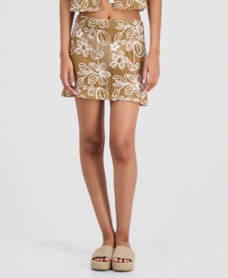 Juniors' Floral Cover-Up Mini Skirt, Macy's Exclusive