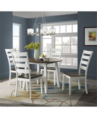 Table, 42"" Drop Leaf in Gray & White