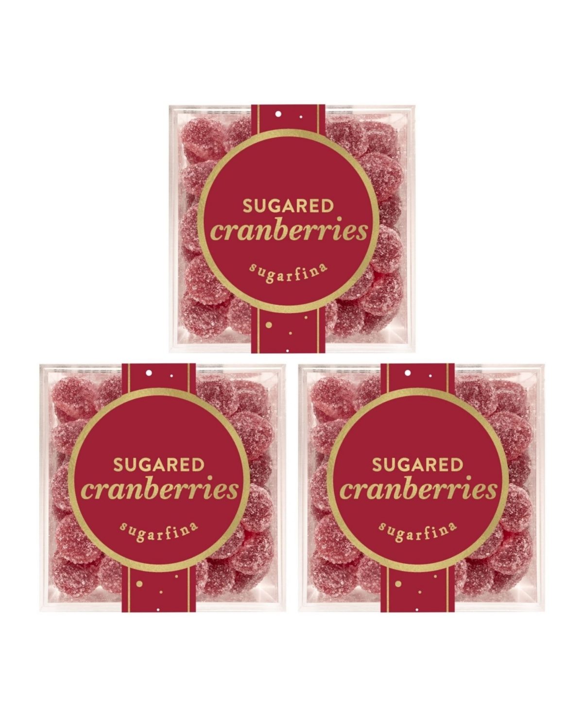 Sugarfina Holiday Candy Sugared Cranberries, 3 Piece