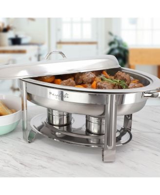 5.8 Quart Stainless Steel Oval Professional Chafing Dish/Food Warmer/Buffet Server Serving Dish