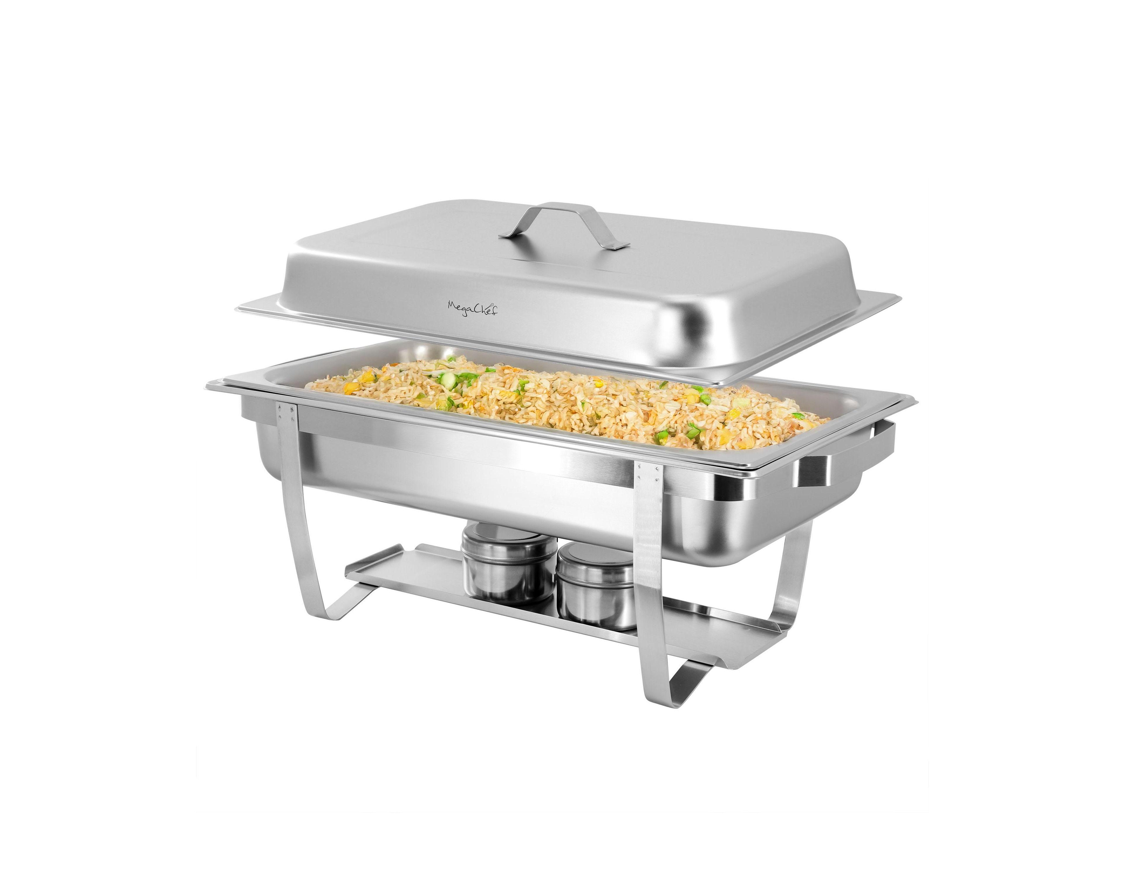 MegaChef 9.5 Quart Stackable Stainless Steel Professional Chafing Dish/Food Warmer/Buffet Server Serving Dish