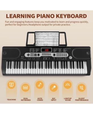 61-Key Electric Keyboard Piano with LCD Display, Bench and Stand