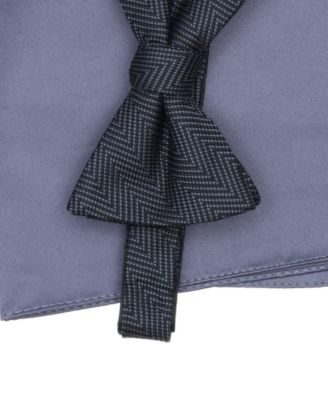 Men's 2-Piece Dune Herringbone Bow Tie and Pocket Square Set