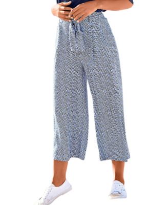 Women's Viscose Printed Culottes High-Waist Pants