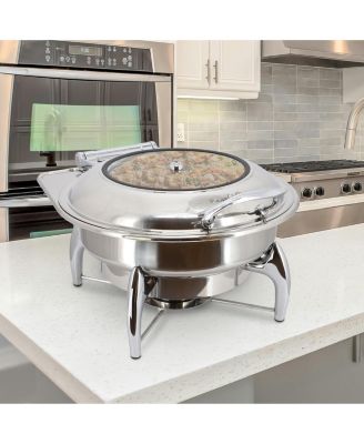 6.3 Quart Stainless Steel Round Professional Chafing Dish/Food Warmer/Buffet Server Serving Dish