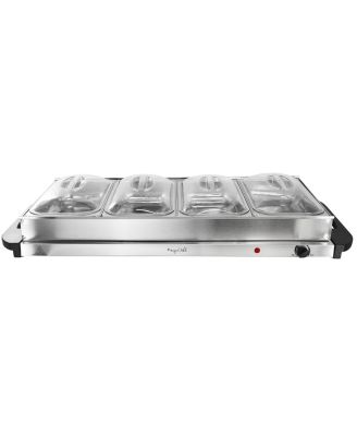 Buffet Server & Food Warmer With 4 Removable Sectional Trays , Heated Warming Tray and Removable Tray Frame