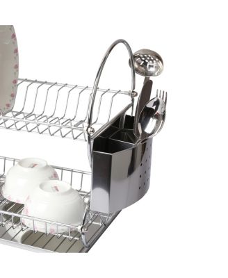 Chrome Plated 17.5 Inch Two Shelf Dish Rack