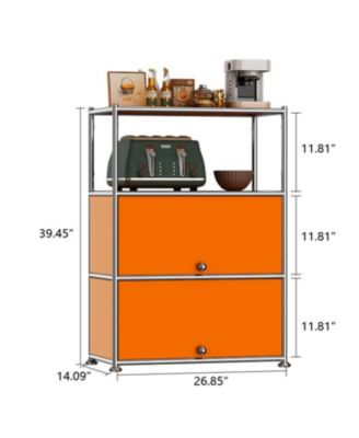 3-Tier Storage Cabinet Metal Shelving Unit – Multi-Functional Kitchen Organizer