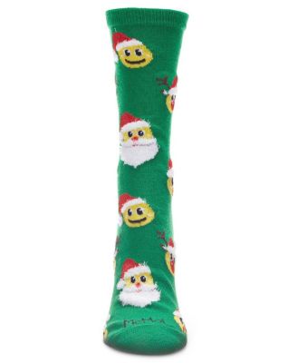 Women's Smiley Santa Holiday Crew Socks
