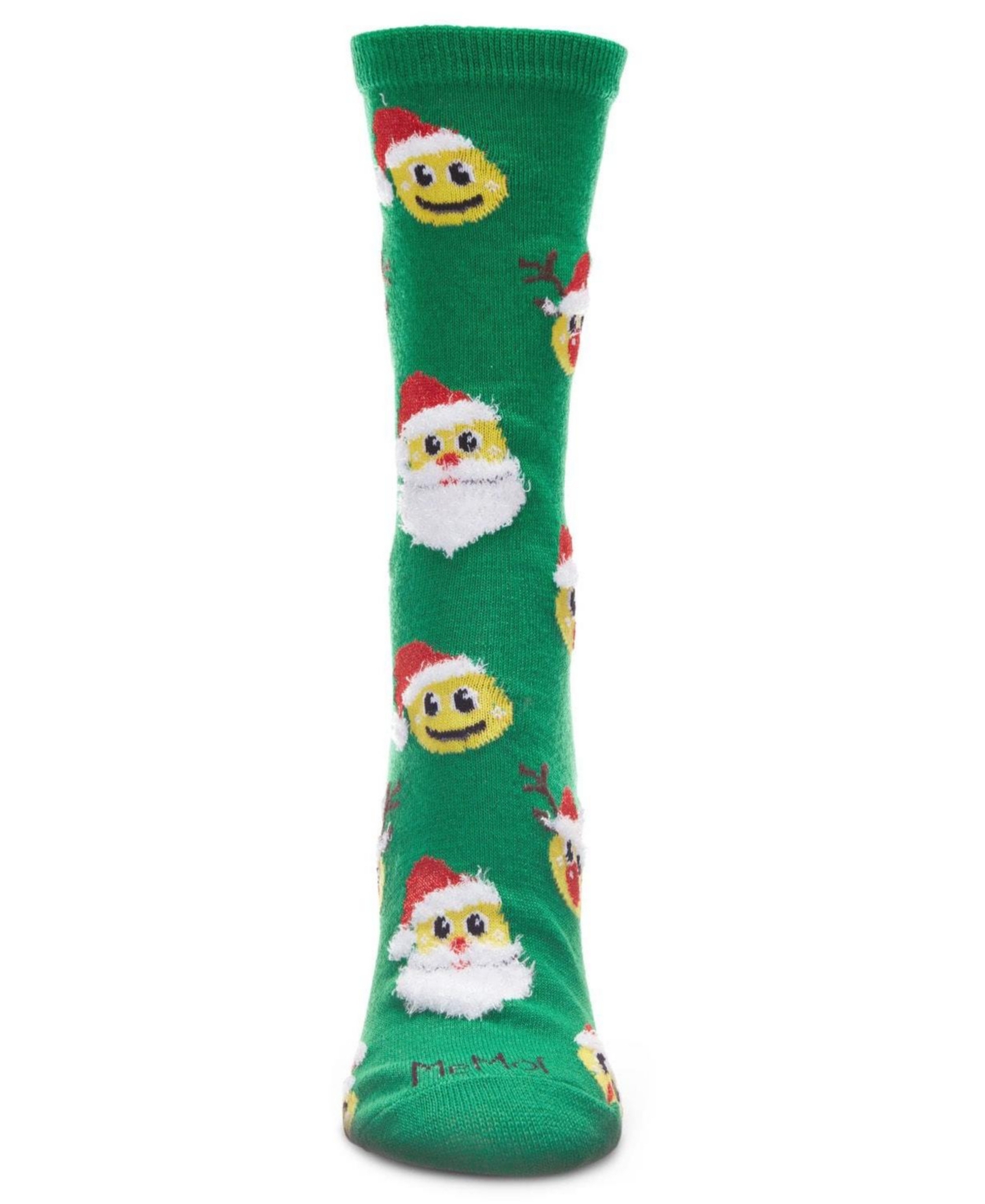 MeMoi Women's Smiley Santa Holiday Crew Socks