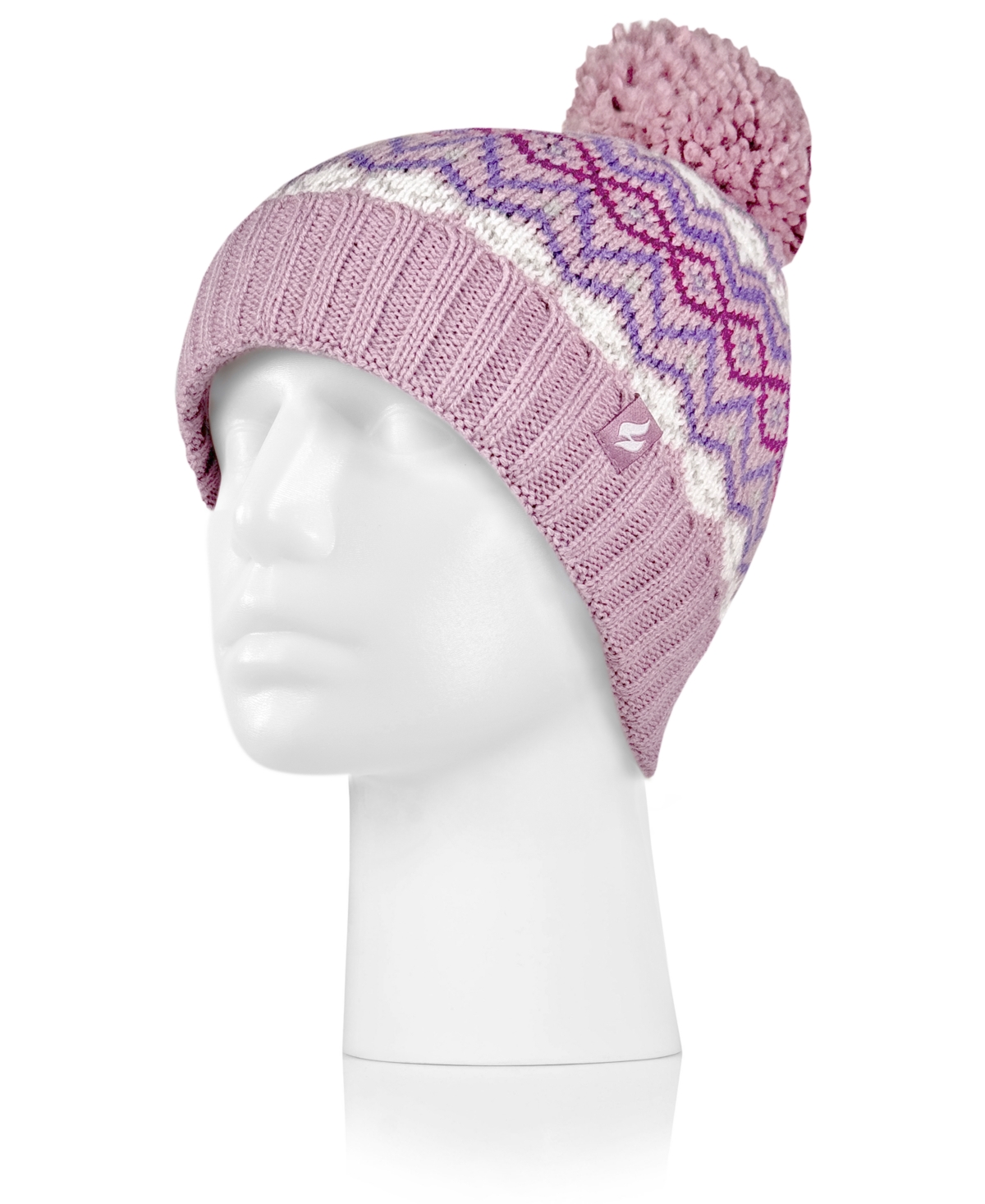 Heat Holders Astrid Knit Roll Up Hat In Purple