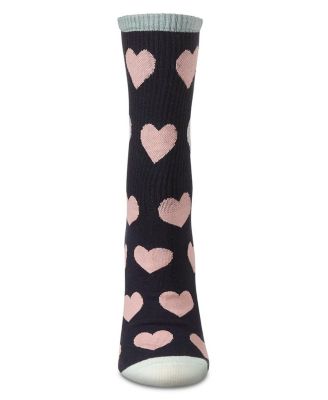 Women's Radiate Love Glitter Heart Crew Socks