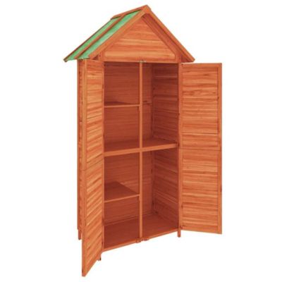 Garden Tool Shed Brown Solid pine wood 35.0x20.7x68.9 in