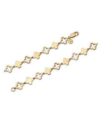 Clover Chain Bracelet in Gold Plated Sterling Silver, in