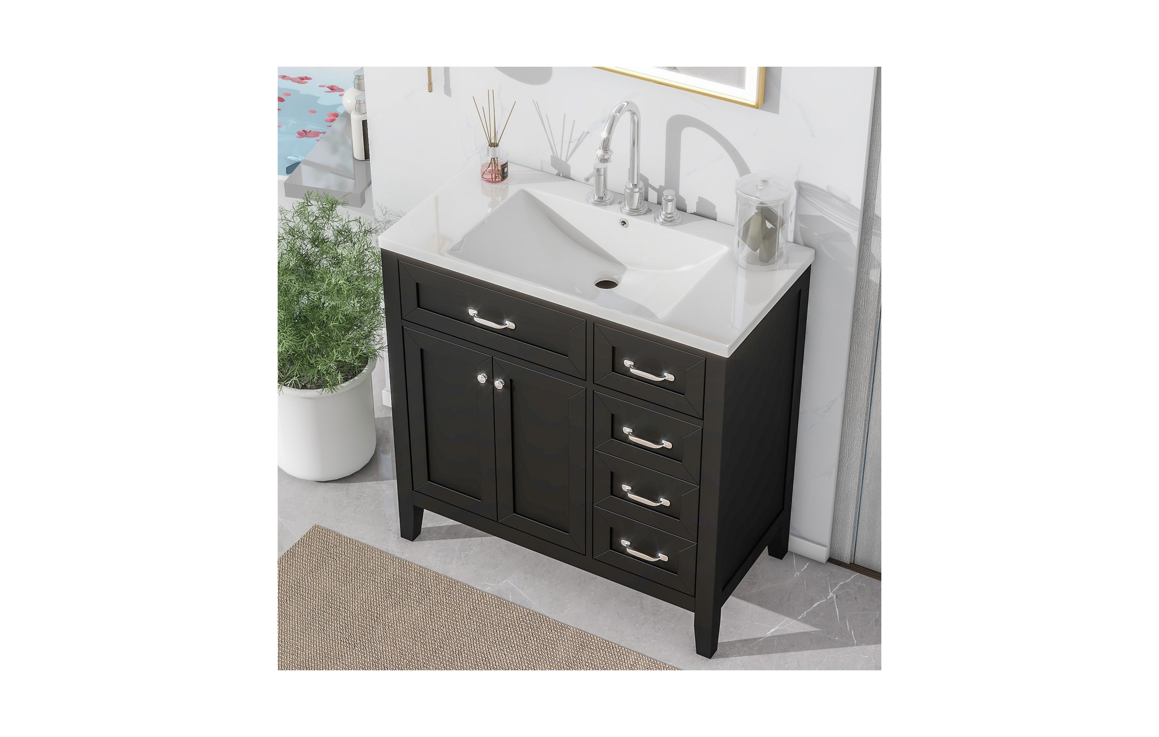 Casainc 36" Bathroom Vanity with Sink Combo, Cabinet Drawers