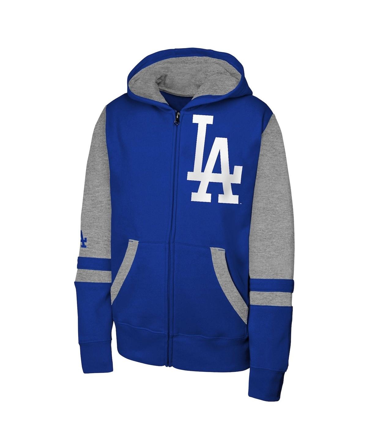 Outerstuff Men's Royal Los Angeles Dodgers Stadium Color Block Full-zip Hoodie In Blue