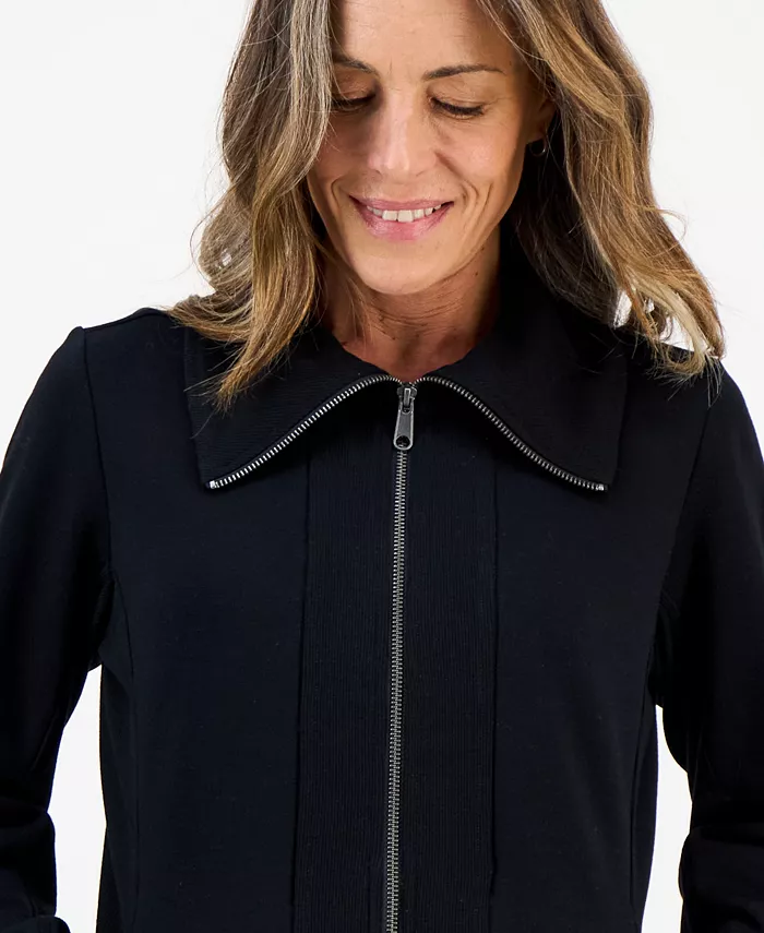Petite Full-Zip Tunic Sweatshirt - thumbnail 7