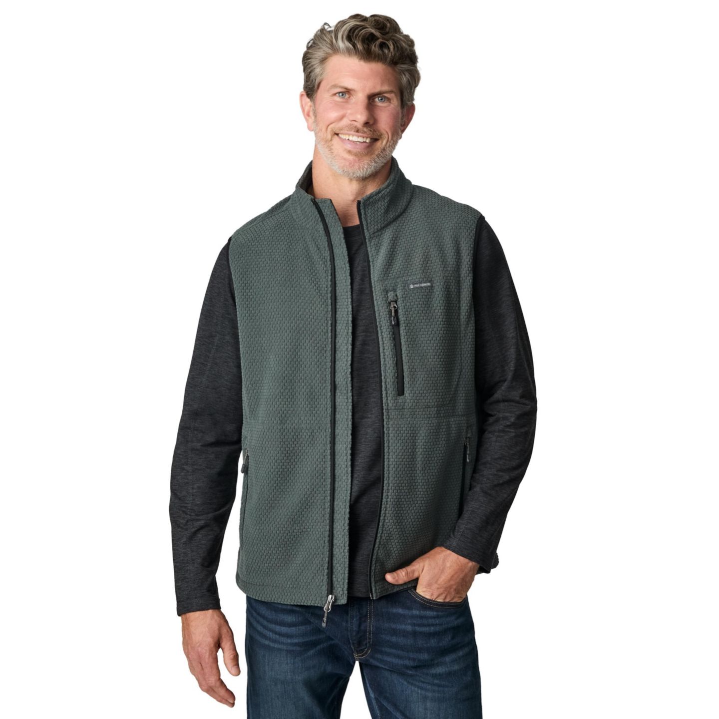 Мужской жилет Free Country Brick Fleece Adventure Vest, цвет: Вечнозелёный — фото 1