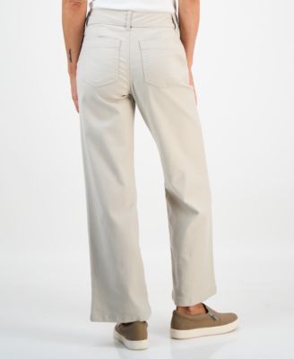 Petite Mid-Rise Dobby Twill Wide-Leg Pants, Exclusively at Macy's