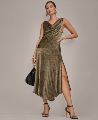 Donna Karan New York Women's Crinkle Asymmetric Midi Dress