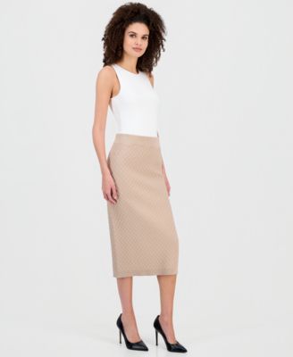 Women's Diamond-Texture Sweater Skirt