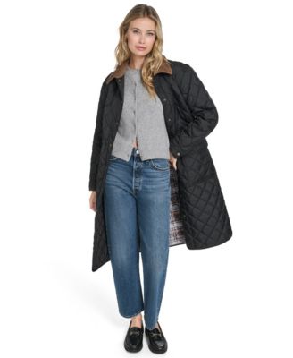 Women's Regular Diamond Quilted Cinch Waist Coat