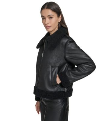 Women's Faux Shearling Aviator Jacket