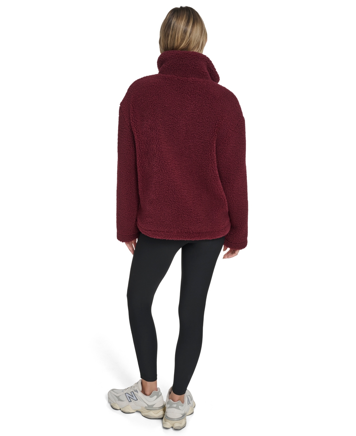 Levi's Women's Regular Stand Collar Sherpa Teddy Jacket In Burgundy