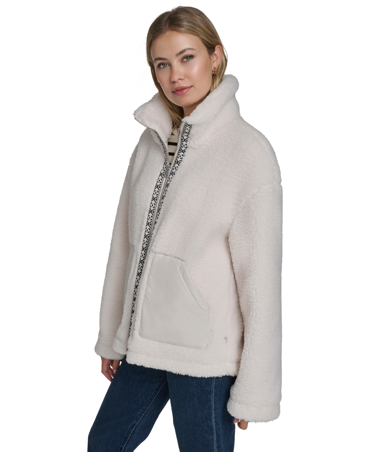 Levi's Women's Regular Stand Collar Sherpa Teddy Jacket In Brown