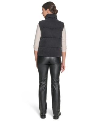 Women's Regular Western Stand Collar Puffer Vest Jacket