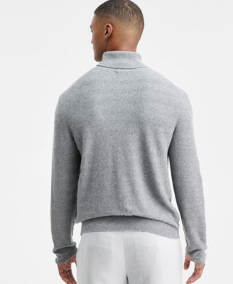 Men's Textured Zig-Zag Turtleneck Sweater, Macy's Exclusive