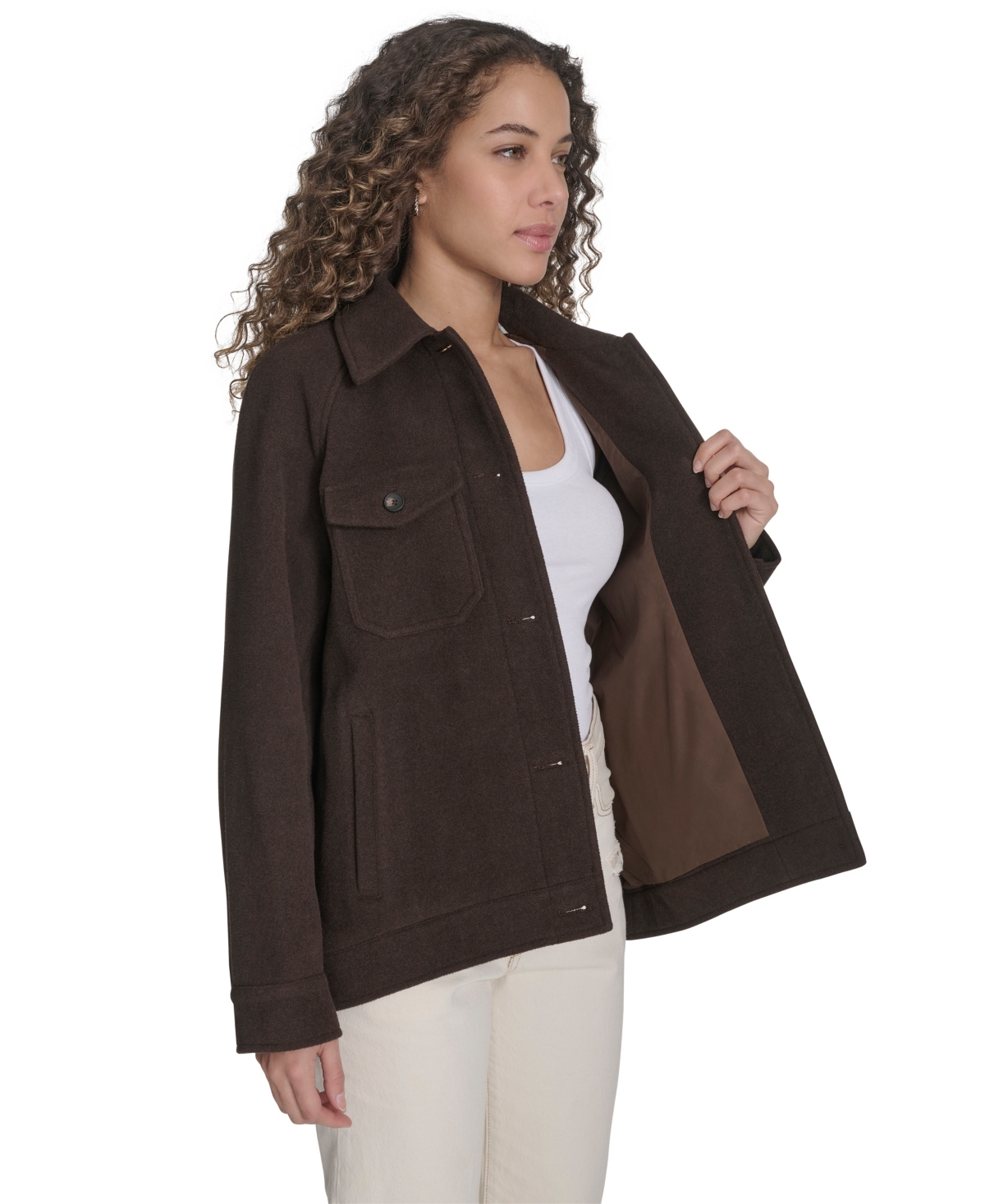 Levi's Women's Regular Wool Blend Shirt Jacket In Brown