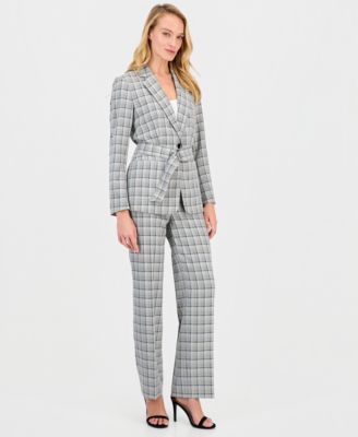 Women's Belted Notch-Collar Long-Sleeve Jacket 