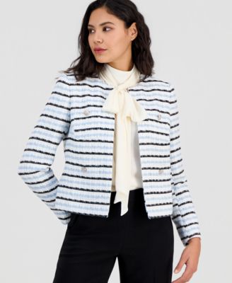 Women's Tweed Kissing-Front Cropped Jacket
