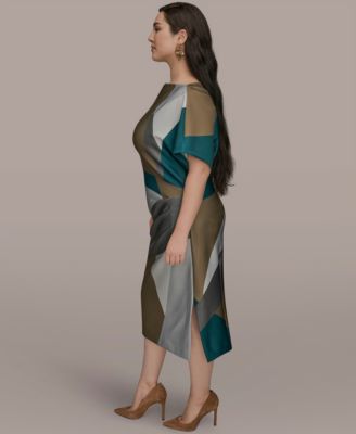 Plus Size Boat Neck Scuba Dress