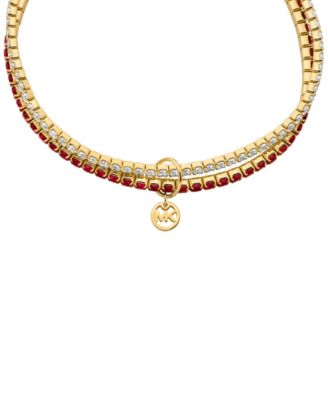 Gold Tone Pav&eacute; Stretch Tennis Bracelet Set