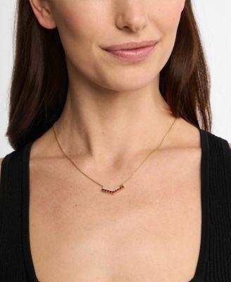 Gold Tone Pav&eacute; Pendant Necklace