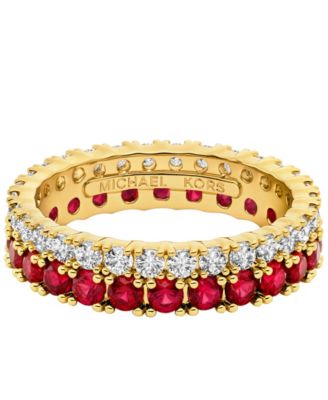 Gold Tone Pav&eacute; Tennis Ring