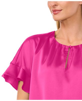 Women's Short-Sleeve Flutter Top