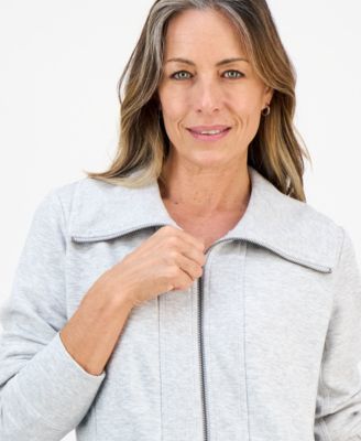 Petite Full-Zip Tunic Sweatshirt, Macy's Exclusive