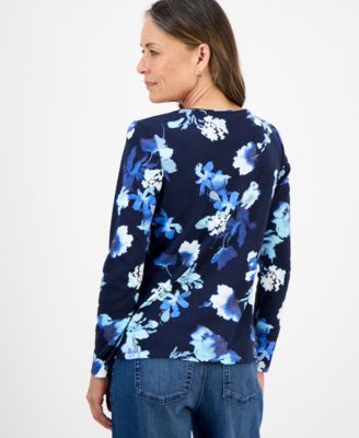 Petite Printed Long Sleeve Top