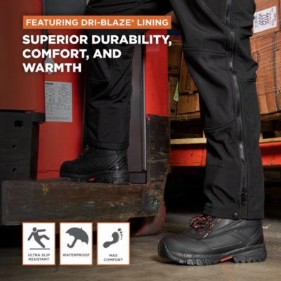 Men's Polar Force Max Waterproof Insulated 8-Inch Leather Work Boots