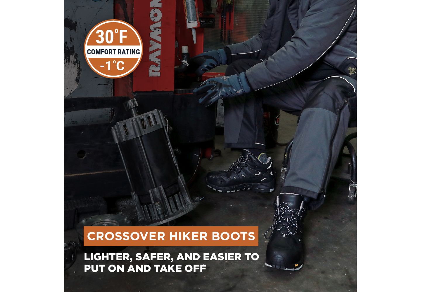 Мужские ботинки RefrigiWear Crossover Hiker Boot, цвет: Чёрный — фото 10