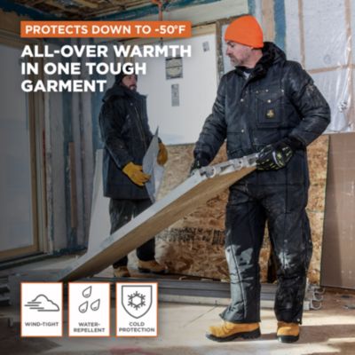 Men's Iron-Tuff Insulated Coveralls with Hood - Heavy-Duty Cold Weather Gear for Extreme Conditions