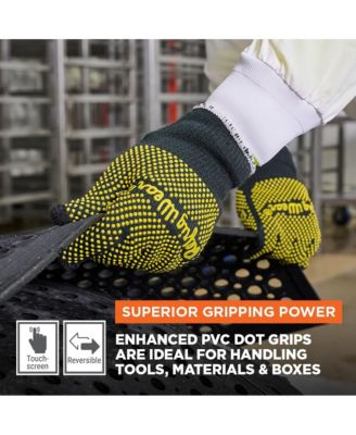 Men's Touchscreen Double Dot Grip Hi Vis Glove (Pack of 12 Pairs)