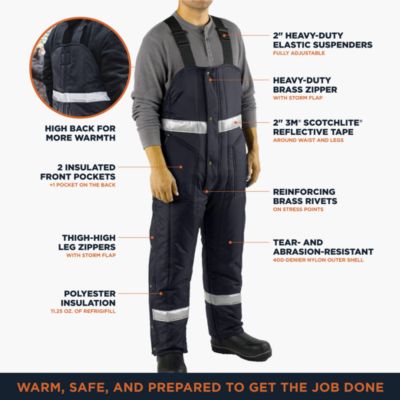 Big & Tall Iron-Tuff Enhanced Visibility Bib Overalls - HiVis, Insulated Work Bibs, Water-Repellent, Windproof, -50°F Comfort Rating